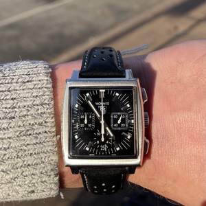 Tag Heuer Monaco Chronograph Date On A Leather Strap