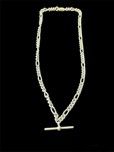 Sterling Silver T-Bar Figaro Chain