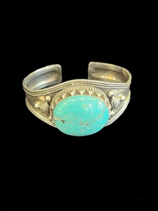 Sterling Silver Turquoise torque bangle