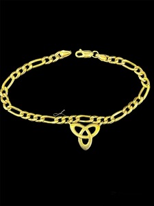9ct Figaro Bracelet with Celtic knot